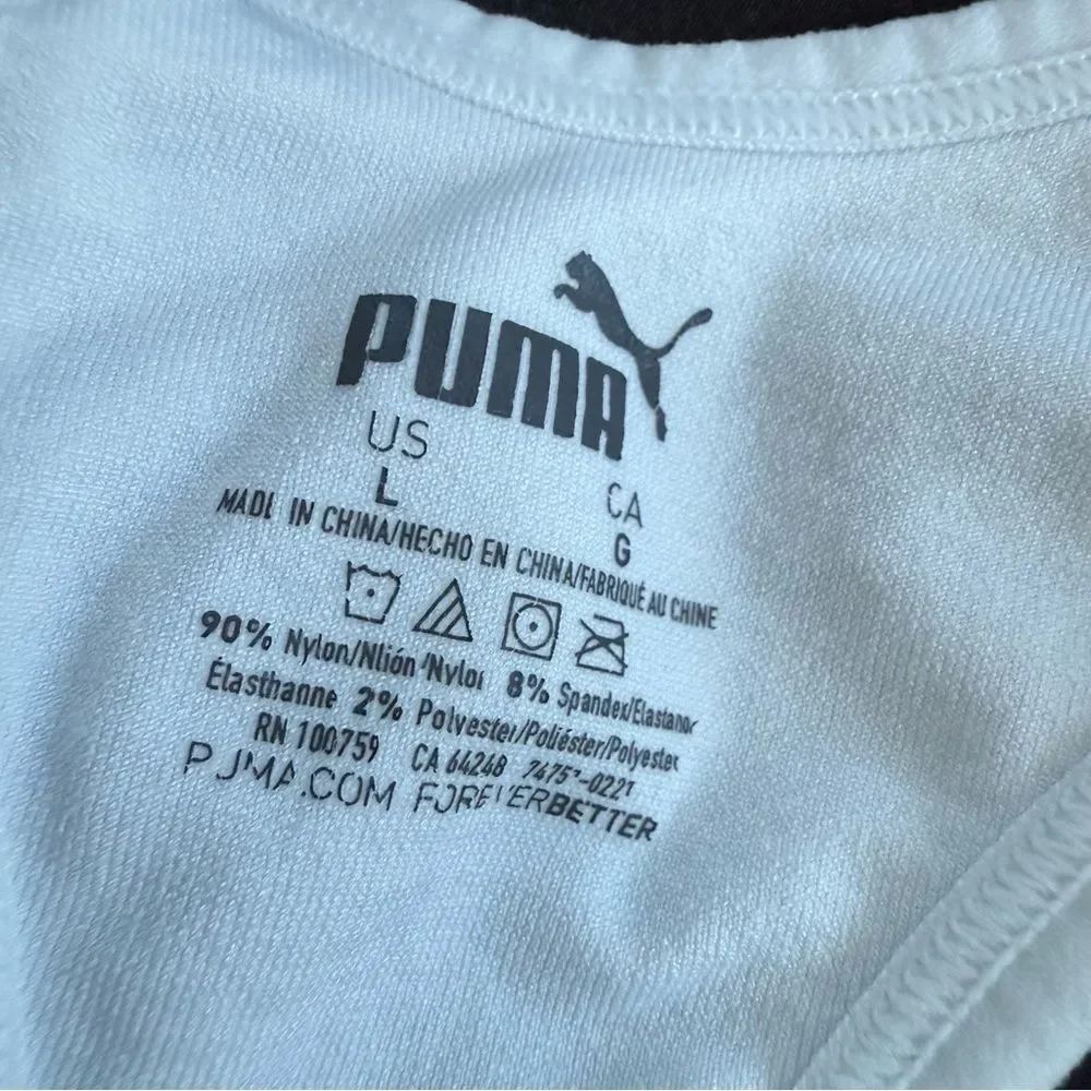 Puma Women's Classic White Sports Bra‎ Large